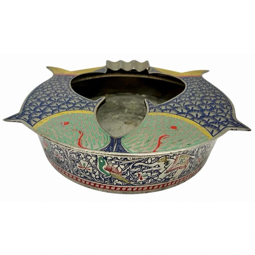 vintage cloisonné enamel Fish Shaped‎ Ashtray